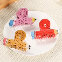Women Pencil Hair Claw Clips Back To School Hair Claw Clip Cute Funny Teacher Bobby Pins Suitable for Many Hairstyles Headwear
