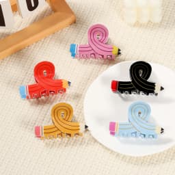 Women Pencil Hair Claw Clips Back To School Hair Claw Clip Cute Funny Teacher Bobby Pins Suitable for Many Hairstyles Headwear