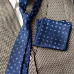 2pcs Neck Tie Set Navy Brown Anchor Dots Necktie 8cm Formal Business Ties Men Floral Soft Pocket Square Wedding Suit Accessories