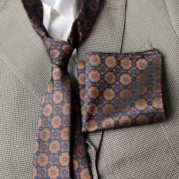 2pcs Neck Tie Set Navy Brown Anchor Dots Necktie 8cm Formal Business Ties Men Floral Soft Pocket Square Wedding Suit Accessories