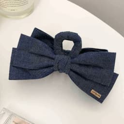 1PC Cowboy Cloth Hair Clip Bow Clip Headdress Female Back of Head Plate Hair Grab Clip Temperament Large Shark Clip Hairpin