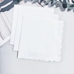 Wedding Season 6PCs Pure White Cotton Happy Handkerchief to Send Friends to Send Mother 29cm/11.4in Thin.