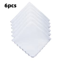 Wedding Season 6PCs Pure White Cotton Happy Handkerchief to Send Friends to Send Mother 29cm/11.4in Thin.