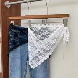 New Triangle Short Skirt Half Skirt Butt Curtain Skirt Lace Trim Small Apron Knitting Lace Stacked Ins Spring Headscarf