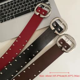 Heavy-Duty Designer Wide Women's Belt Gothic Punk Style Rivet Waist Belt American Y2k Dress Jeans Belt Streetwear
