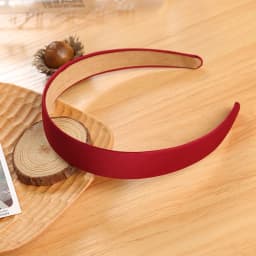 French style thin edge chic hairband pure color vintage silk hair accessory