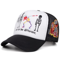 Five Skeleton Side Prayer Men's Embroidered Mesh Hat Hip Hop Hat Outdoor Sports Sunshade Hat Women's Casual Hat Baseball Hat
