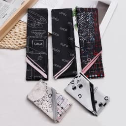 90x5cm French New Black White Long Scarf Decor Print Versatile Hair Ribbon Neck Band Gift Present for Women Fashion Accessory