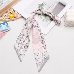 90x5cm French New Black White Long Scarf Decor Print Versatile Hair Ribbon Neck Band Gift Present for Women Fashion Accessory