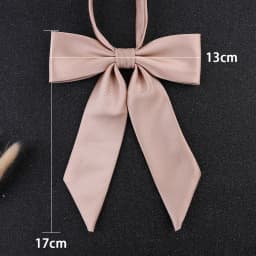 Solid Color Threaded Diagonal Ribbon Bow Tie Collar Bowknot Set Flower Double-Layer Jk College Style Accessory