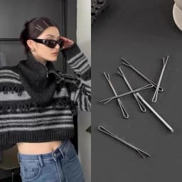 12pcs/set Women Silvery Solid Bobby Pin Hair Clip Casual Simple Fashion Hairstyle Hairpins Styling Girls Hair Accessories