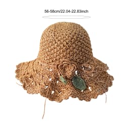 Women's Summer Sun Hat Wide Brim Elegant Crochet Straw Hat Fresh Holiday Seaside Beach Hat for Outdoor Sports Hiking Travel