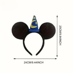 1pc Minnie Mouse Ear Hairband Blue Star Crescent Rod Soft Polyester Headpiece Girls Princess Party Birthday Creative Gift