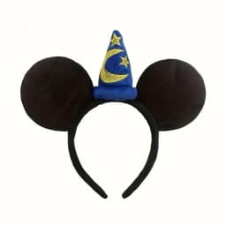 1pc Minnie Mouse Ear Hairband Blue Star Crescent Rod Soft Polyester Headpiece Girls Princess Party Birthday Creative Gift