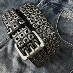 High Quality Hollow Rivet Designer Belt For Men And Women Gothic Accessories personality Punk Style Ideal choice for Gift Jeans