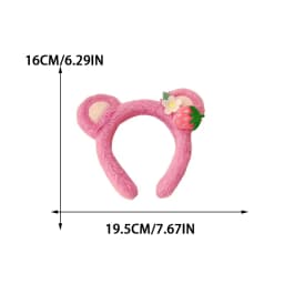 Cartoon Classic Style Strawberry Bear Plush Hair Band for Woman Sweet Face Wash Headband Fashion Girls Hair Accessories
