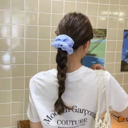 Korean Style Simple Striped Scrunchies Fresh Sunny Girls Blue Hair Rope Ties Elegant Ponytail Holder Hair Accessories Headwear
