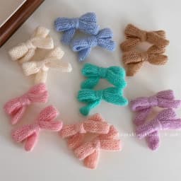 2pcs New Colored Wool Bow Hairpins Cute Versatile Ponytail with Side Clip Headwear Girls Women Hair Accessories