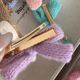 2pcs New Colored Wool Bow Hairpins Cute Versatile Ponytail with Side Clip Headwear Girls Women Hair Accessories
