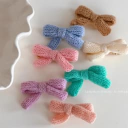 2pcs New Colored Wool Bow Hairpins Cute Versatile Ponytail with Side Clip Headwear Girls Women Hair Accessories