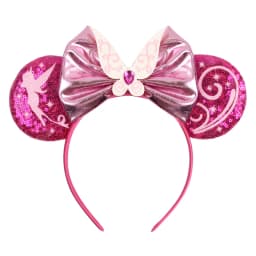 1pc Disney Headband Green Shimmering Fairy Wings Gold Bow Gemstone Embellishment Theme Park Role-playing Party Hair Accessories