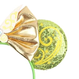 1pc Disney Headband Green Shimmering Fairy Wings Gold Bow Gemstone Embellishment Theme Park Role-playing Party Hair Accessories