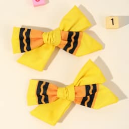 2Pcs Pencil Bow Hair Clips Cute Hairpins Kawaii Back To School Barrette For Girls Children Kids Headdress Headwear Accessories