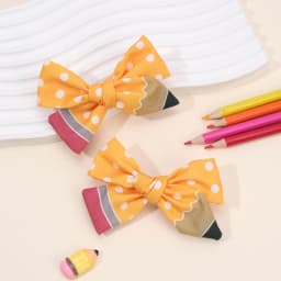 2Pcs Pencil Bow Hair Clips Cute Hairpins Kawaii Back To School Barrette For Girls Children Kids Headdress Headwear Accessories