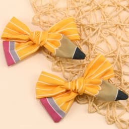 2Pcs Pencil Bow Hair Clips Cute Hairpins Kawaii Back To School Barrette For Girls Children Kids Headdress Headwear Accessories