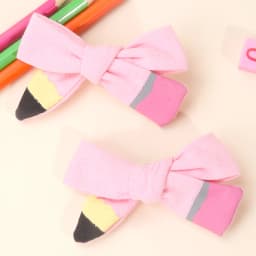 2Pcs Pencil Bow Hair Clips Cute Hairpins Kawaii Back To School Barrette For Girls Children Kids Headdress Headwear Accessories