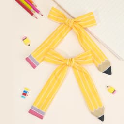 2Pcs Pencil Bow Hair Clips Cute Hairpins Kawaii Back To School Barrette For Girls Children Kids Headdress Headwear Accessories