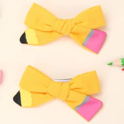 2Pcs Pencil Bow Hair Clips Cute Hairpins Kawaii Back To School Barrette For Girls Children Kids Headdress Headwear Accessories