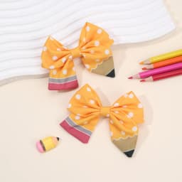 2Pcs Pencil Bow Hair Clips Cute Hairpins Kawaii Back To School Barrette For Girls Children Kids Headdress Headwear Accessories