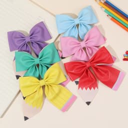 2Pcs Pencil Bow Hair Clips Cute Hairpins Kawaii Back To School Barrette For Girls Children Kids Headdress Headwear Accessories