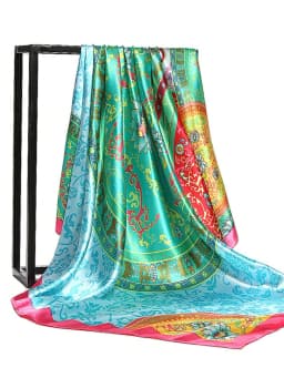 Fashion Square Silk Scarf Women Luxury Brand Satin Print Hijab Scarves Pareo Bandana Female Shawl Wrap Headband Foulard 90*90cm