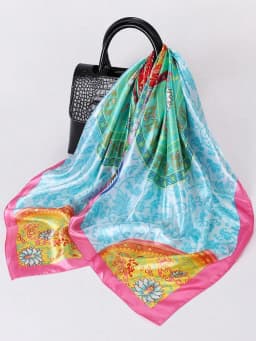 Fashion Square Silk Scarf Women Luxury Brand Satin Print Hijab Scarves Pareo Bandana Female Shawl Wrap Headband Foulard 90*90cm