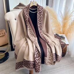 New Luxury Cashmere Plaid Leopard Scarf Winter Women Pashmina Shawls Warm Blanket Wraps Female Thick Scarves Bufanda Scarves