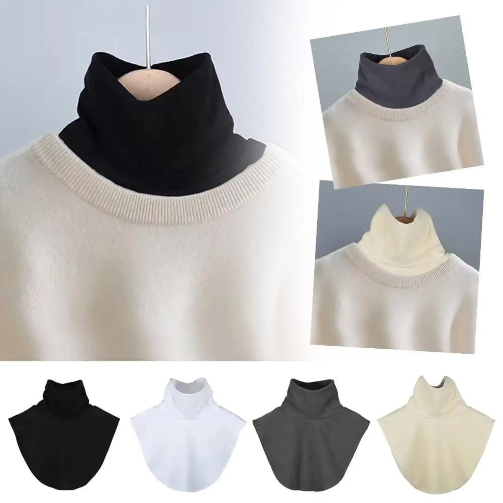 Spring Winter DIY Shirts Collar Patch T-shirts Extended Neckwear Detachable Inner Collar Quality Lapel Turtleneck Neck Warmer