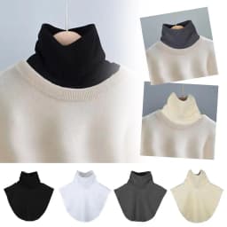Spring Winter DIY Shirts Collar Patch T-shirts Extended Neckwear Detachable Inner Collar Quality Lapel Turtleneck Neck Warmer