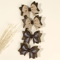 2Pcs New Solid Bow Hair Clips Sweet Brown Three-layer Bownot Hairpins For Girls Children Korean Trendy Headwear Hair Accessories