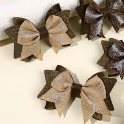 2Pcs New Solid Bow Hair Clips Sweet Brown Three-layer Bownot Hairpins For Girls Children Korean Trendy Headwear Hair Accessories