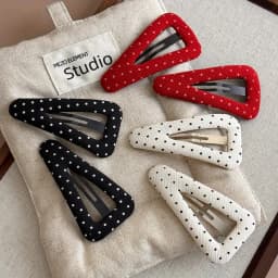 Cute Polka Dot Triangle Hair Clip for Girls, New Fabric Hair Accessories for Bangs and Side Hair, Lovely Hairpin Headwear