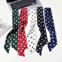 2025 Brand Design Dot Pattern Women Scarf Luxury Silk Scarf Fashion Hair Headband Foulard Skinny Bag Scarves Neckerchief