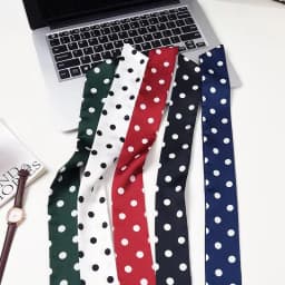 2025 Brand Design Dot Pattern Women Scarf Luxury Silk Scarf Fashion Hair Headband Foulard Skinny Bag Scarves Neckerchief
