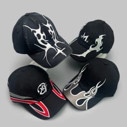American Embroidered Flame Double-edged Blade Baseball Hats New Men Women Sunshade Personal Versatile Niche Fashion Peaked Caps