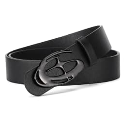 Creative Men's Geometric Automatic Buckle PU Belt Fashionable Men's Paired With Shorts Casual Pants Unique Design For Men