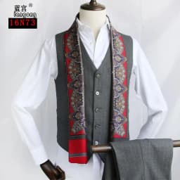 Red Scarf Festive Wedding Celebration Wedding Dress Photo Neck Scarf Men's Annual Meeting Banquet Shirt Collar Scarf Neck Warmer
