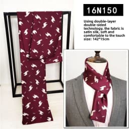 Red Scarf Festive Wedding Celebration Wedding Dress Photo Neck Scarf Men's Annual Meeting Banquet Shirt Collar Scarf Neck Warmer