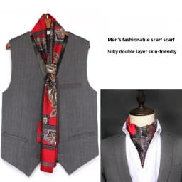 Red Scarf Festive Wedding Celebration Wedding Dress Photo Neck Scarf Men's Annual Meeting Banquet Shirt Collar Scarf Neck Warmer