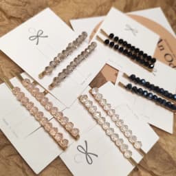 2pc Classic Simple Advanced Crystal Solid Hair Side Clips Retro Hairpin for Women Girls Korean Hair Accessories Ornament